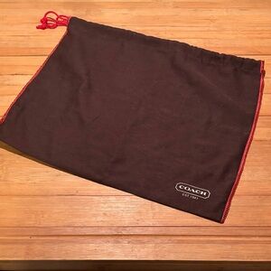 Coach Dark Brown Bag with Red Trim